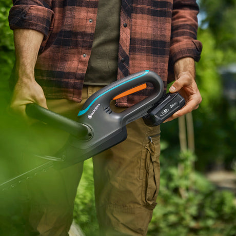 Gardena Cordless Hedge Trimmer EasyCut 55 18V Solo (grey turquoise, 14735-55, battery and charger not included)
