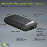 Goobay Quick Charge Power Bank 20.000 mah - 74 Wh (schwaarz, USB-C PD, QC 3.0)