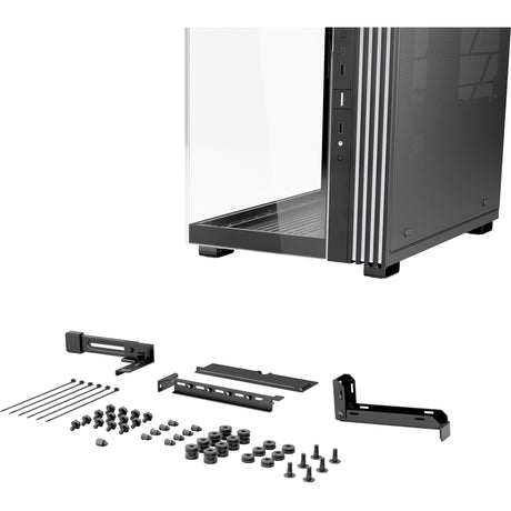 Roueg sinn! Liichtbasis 600 dx Midi Tower Gehäuse (schwaarz | 2x USB-A | 1x USB-C | RGB | Fënster)