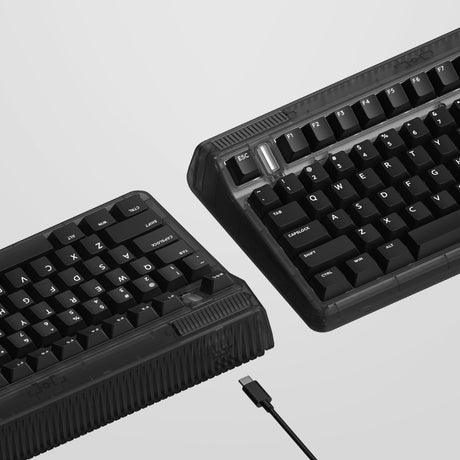 Iqunix OG80 Dark Side Wireless Mechanical Keyboard, Gaming Keyboard (Black, US Layout, Cherry MX Brown, RGB LEDs, 80% (TKL), Hot-Swappable, PBT, 2.4GHz | Bluetooth 5.1 | USB-C)