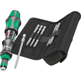 Wera Kraftform Kompact 20 Tool Finder 2 Bit Set with Pouch (Black Green, 13-piece)