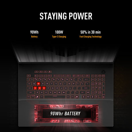 Asus tuf gaming a18 fa808um-s8132w 18 gaming laptop (zwart grijs | r7 260 | rtx 5060 | 16 gb | 512 gb ssd)