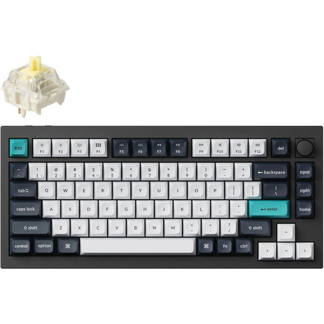 Keychron Q1 Max-M4 RGB mechanical keyboard (black, US layout (QWERTY), Gateron Jupiter Banana, 75%, RGB LEDs, KSA double-shot PBT, hot swap, knob, 2.4GHz | Bluetooth 5.1 | USB-C)