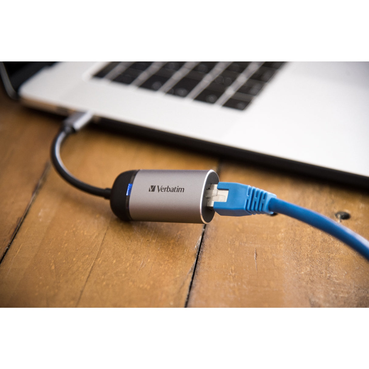 Verbatim USB 3.2 gen 1 adapter, USB-C > RJ-45 (silver black, 10cm, gigabit LAN 10 100 1000 mbit s)