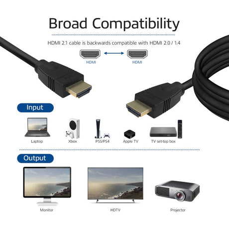 Act Connectivity 3 Meter HDMI 8K Ultra-High-Speed-Kabel v2.1 HDMI-A-Stecker – HDMI-A-Stecker (schwarz)