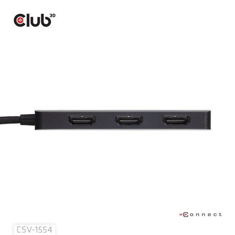 Adapter Club 3D z USB-C na potrójny koncentrator HDMI MST 4K60 Hz (czarny)