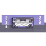 Iqunix og80 lavandin wireless mechanical keyboard (lavender, us layout (qwerty), cherry mx red, 80% (tkl), hot-swappable, pbt, 2.4ghz | bluetooth 5.1 | usb-c)