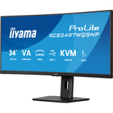 Iiyama prolite xcb3497wqsnp-b1 34 curved ultrawide monitor (zwart, 2x hdmi, displayport, 2x usb-a, 3x usb-c, rj-45)