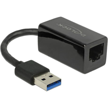 Delock superspeed USB-A (USB 3.1 Gen 1) hann > Gigabit LAN 10 100 1000 Mbps kompakt adapter (svart, 12,7 centimeter)