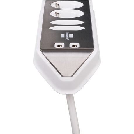 Brennerstuhl ®estilo sarok csatlakozódoboz szalag USB töltő funkcióval 4 utas 2x védőaljzatok 2x euro ezüst fehér