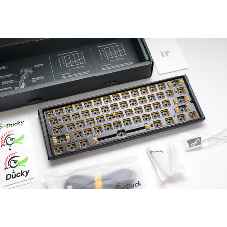 Ducky one 3 mini ansi layout barebone, keyboard (black black, US layout, 60%, RGB LEDs, hot swap, barebone)