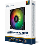 Silverstone air slimer 90 argb fallfläkt (svart, 92 x 92 x 15 mm, pwm)