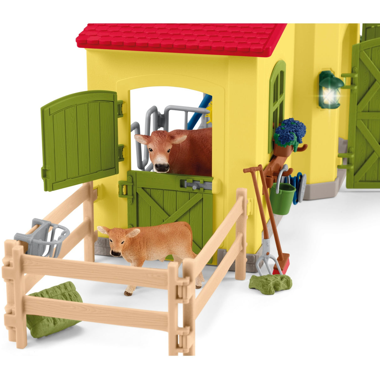 Schleich Farm World - large stable, yellow toy figure