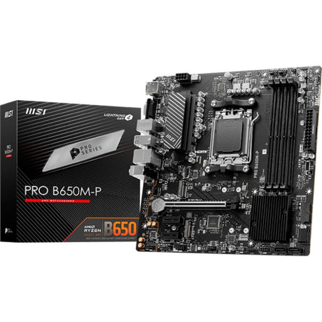 MSI Pro B650M-P Sockel AM5 Mainboard (schwarz, RAID, 2,5 GB-LAN, Sound, µATX)