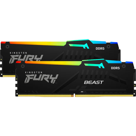Kingston Fury Beast RGB 32 GB DDR5-5600 (2x 16 GB) RAM (schwarz, KF556C40Bbak2-32, XMP 3.0)