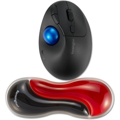 Kensington slim duo gel mouse trackball wrist rest wrist support (red black)