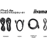 Монитор Iiyama prolite xub2492qsu-b1 23.8 (черен (мат), HDMI, порт за дисплей, 3x USB-A, USB-C)