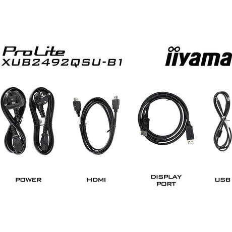 Монитор Iiyama prolite xub2492qsu-b1 23.8 (черен (мат), HDMI, порт за дисплей, 3x USB-A, USB-C)