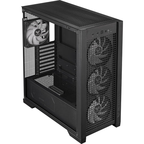 Caixa de torre midi Asus tuf gaming gt302 argb (preta | 2x usb-a | 1x usb-c | rgb | vidro temperado)