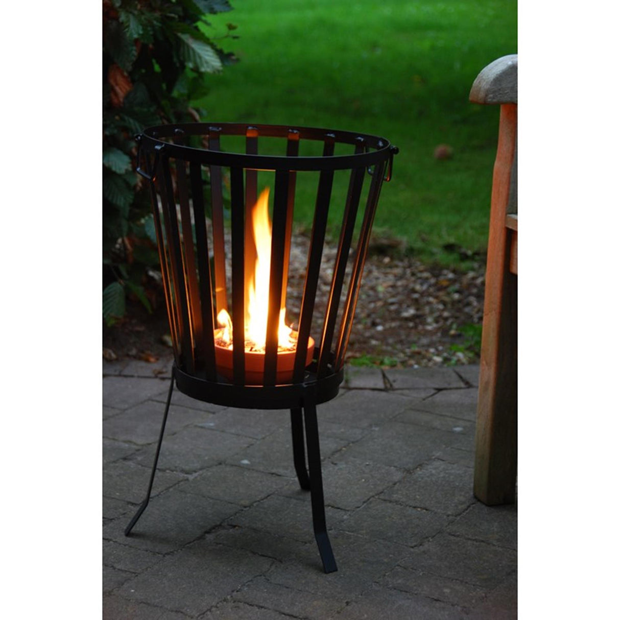 Esschert design brazier with straw