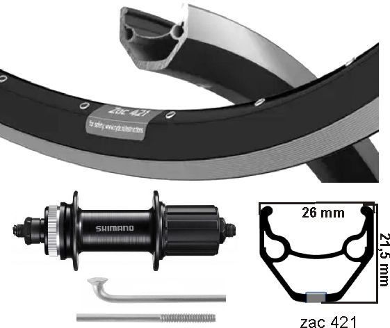 KGS bakhjul 28inch (622) ZAC421 SW ZI Cassette Centerl 8-10 hastighet