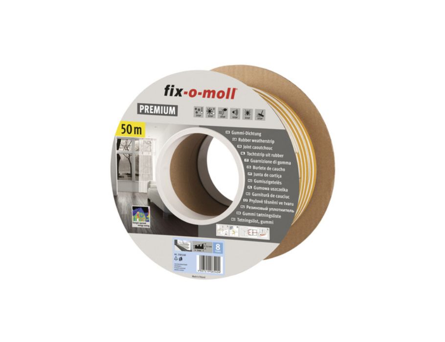 Fix-O-MOLL Draft tape W Profile 50 m x 9 mm 1.5-2.7 mm white