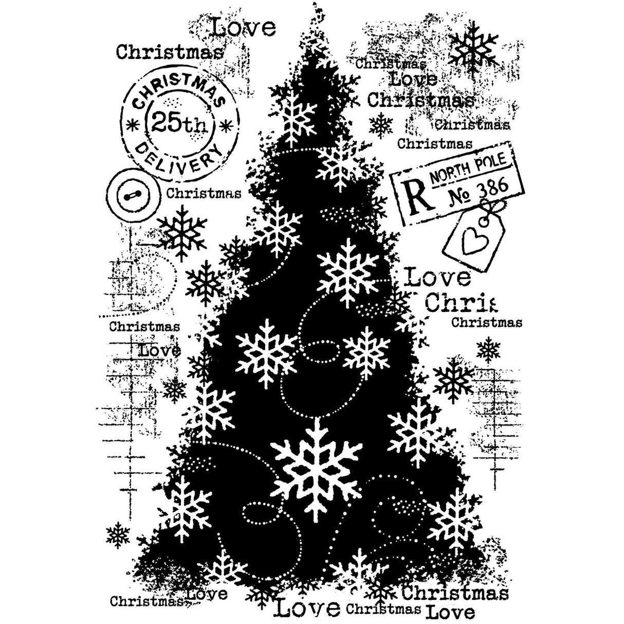 Woodware • clear single stamps snow frosted tree