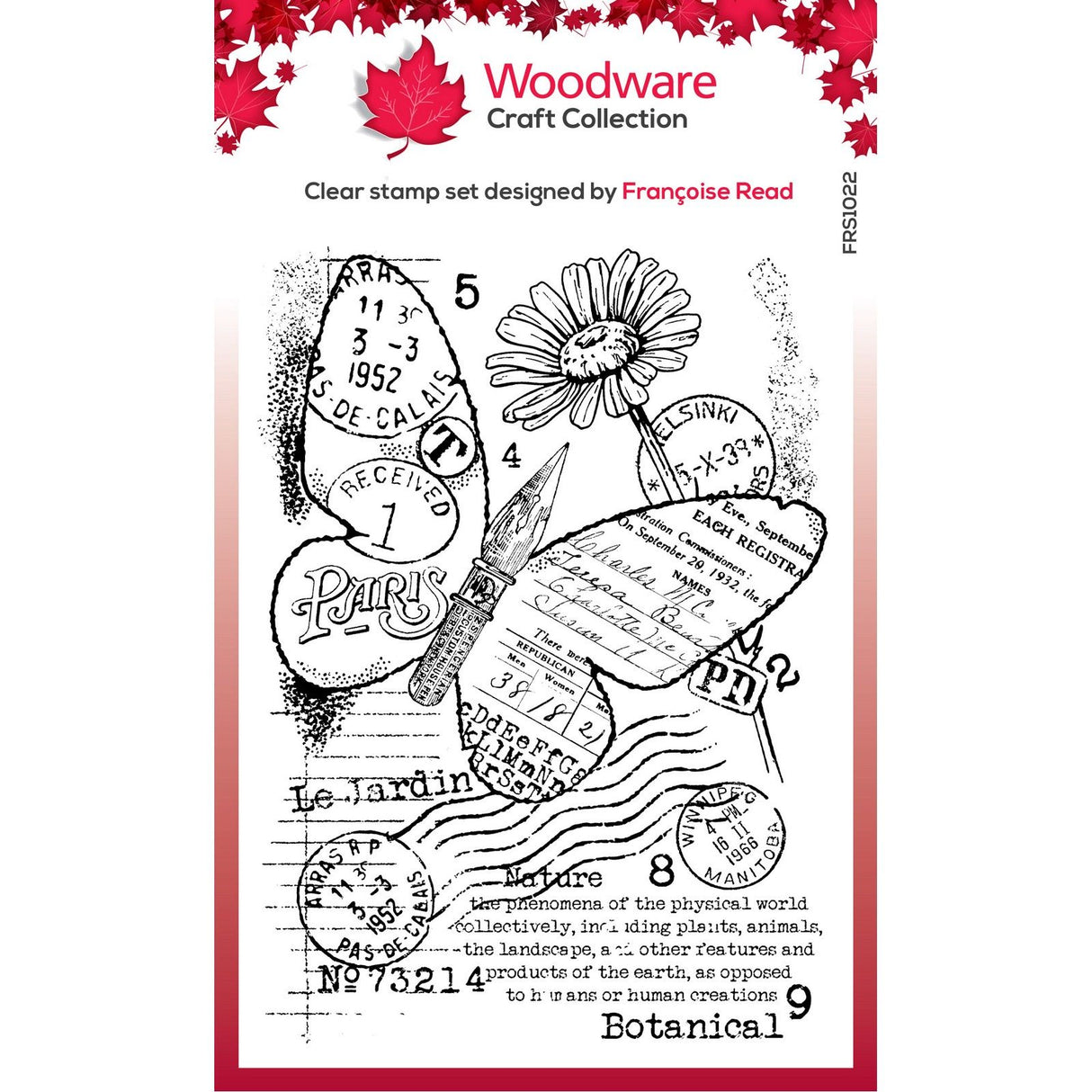 Woodware • clear singles stamp set papier veer vlinder