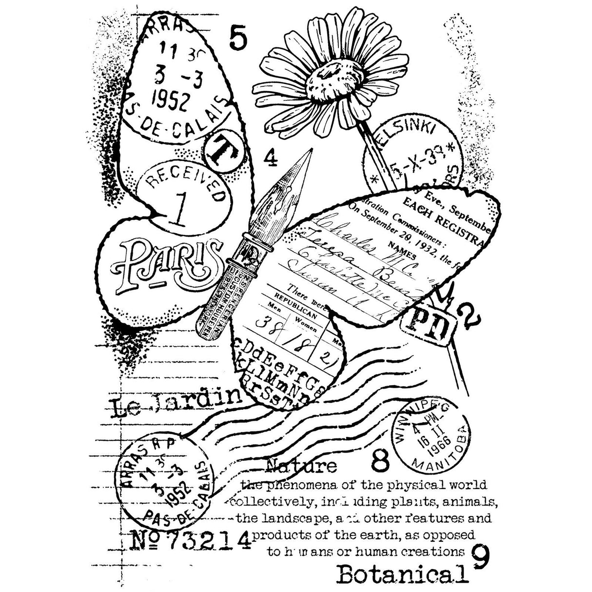 Woodware • clear singles stamp set papier veer vlinder