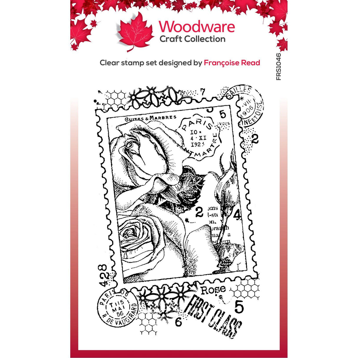 Woodware • clear singles stamp postal rose