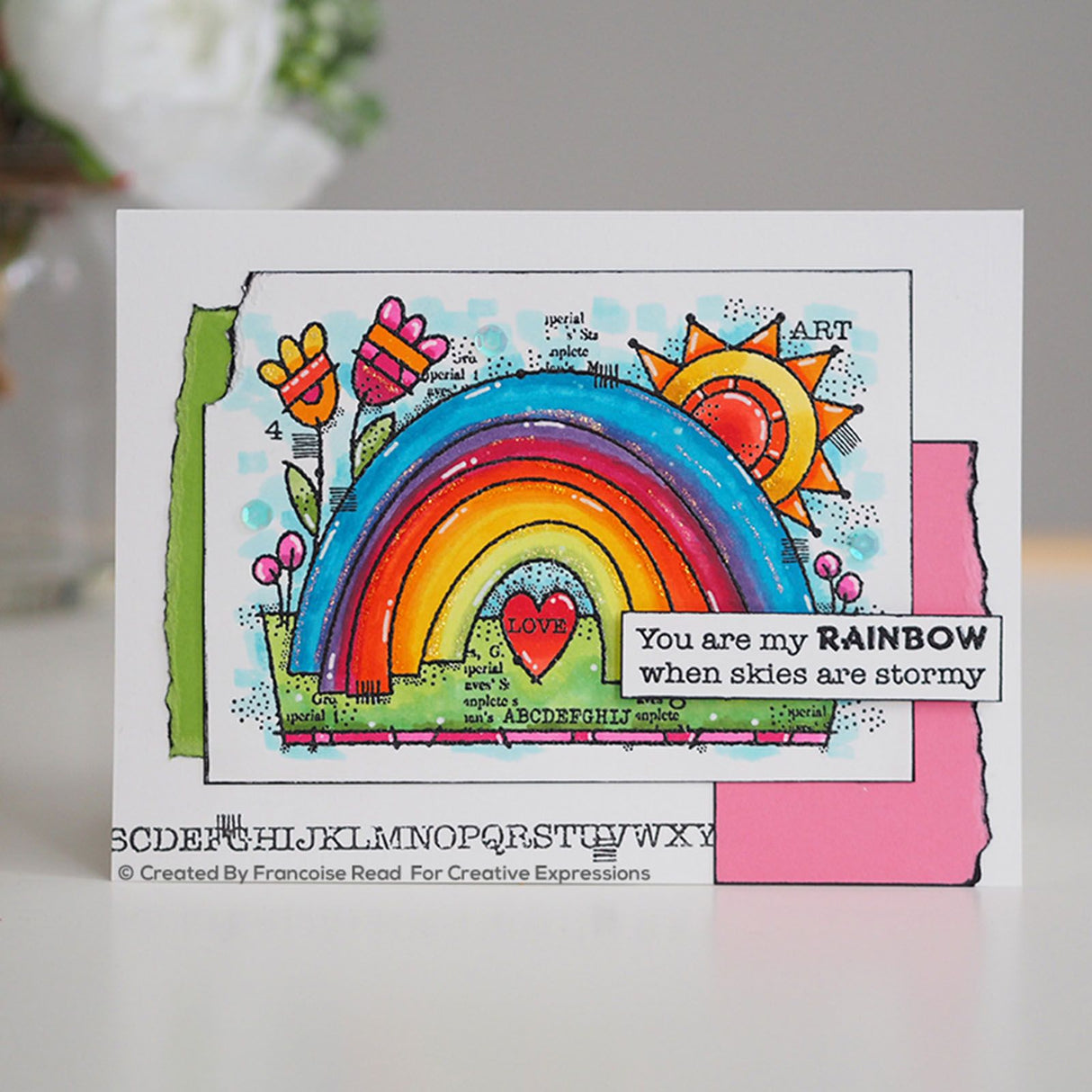 Woodware • clear singles stamp garden rainbow