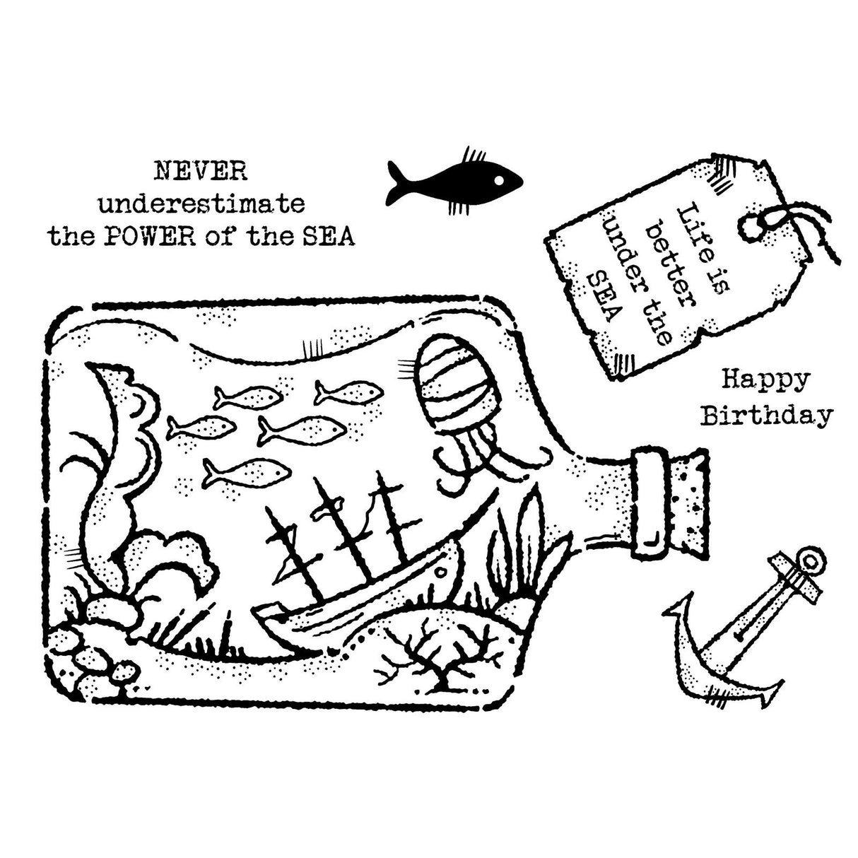 Woodware • clear singles shipwreck bottle