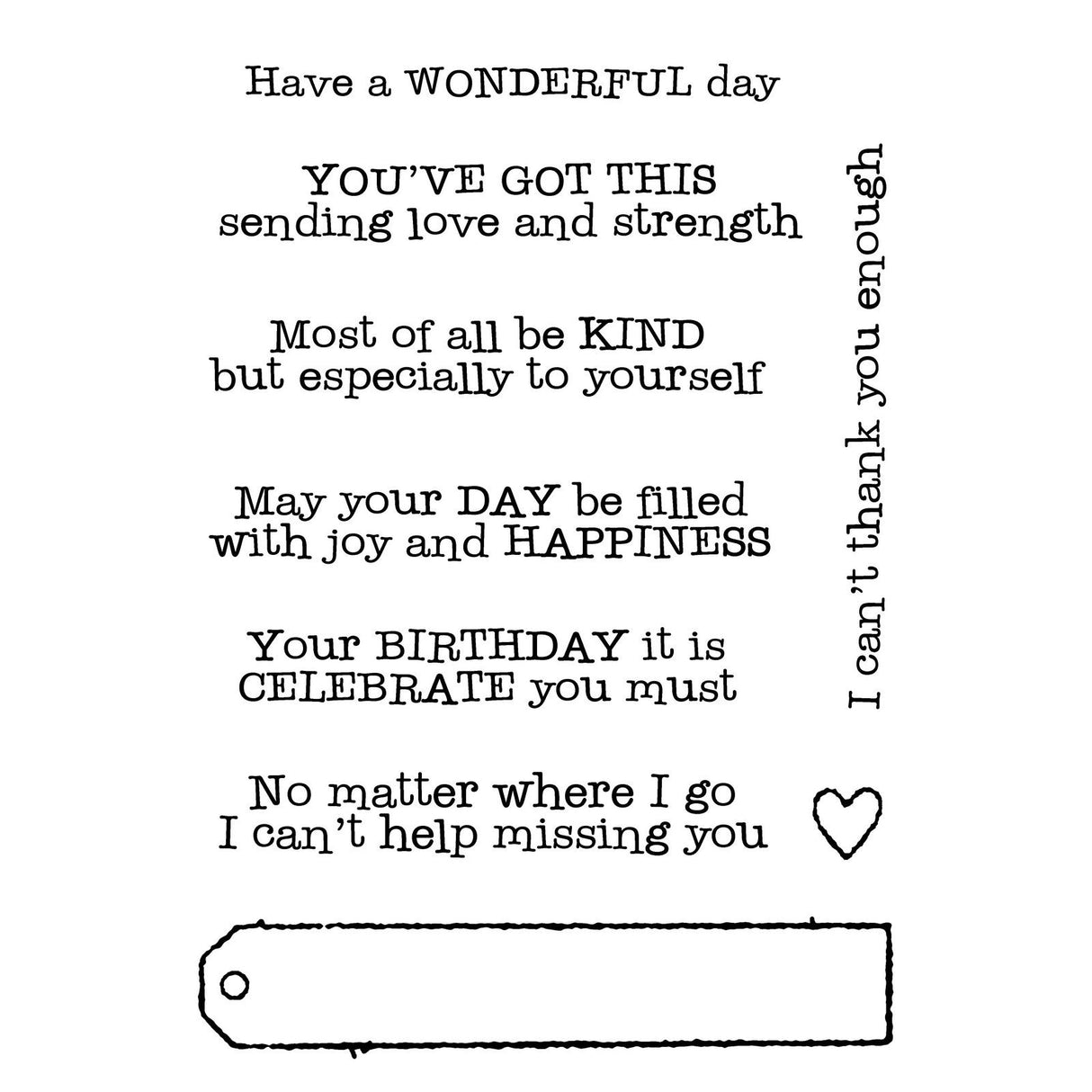 Woodware • clear singles stamp long tag wishes