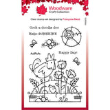 Woodware • clear single stamp grid meadow