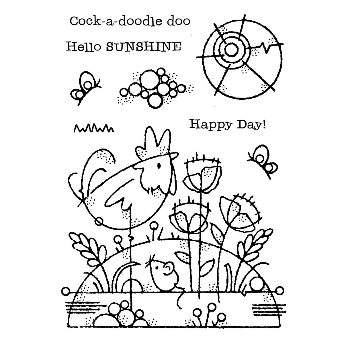 Woodware • clear single stamp grid meadow