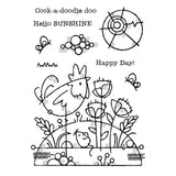 Woodware • clear single stamp grid meadow