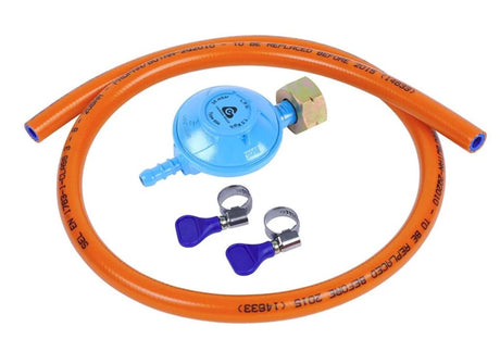 Gas hose installation set 150cm + pressure reg