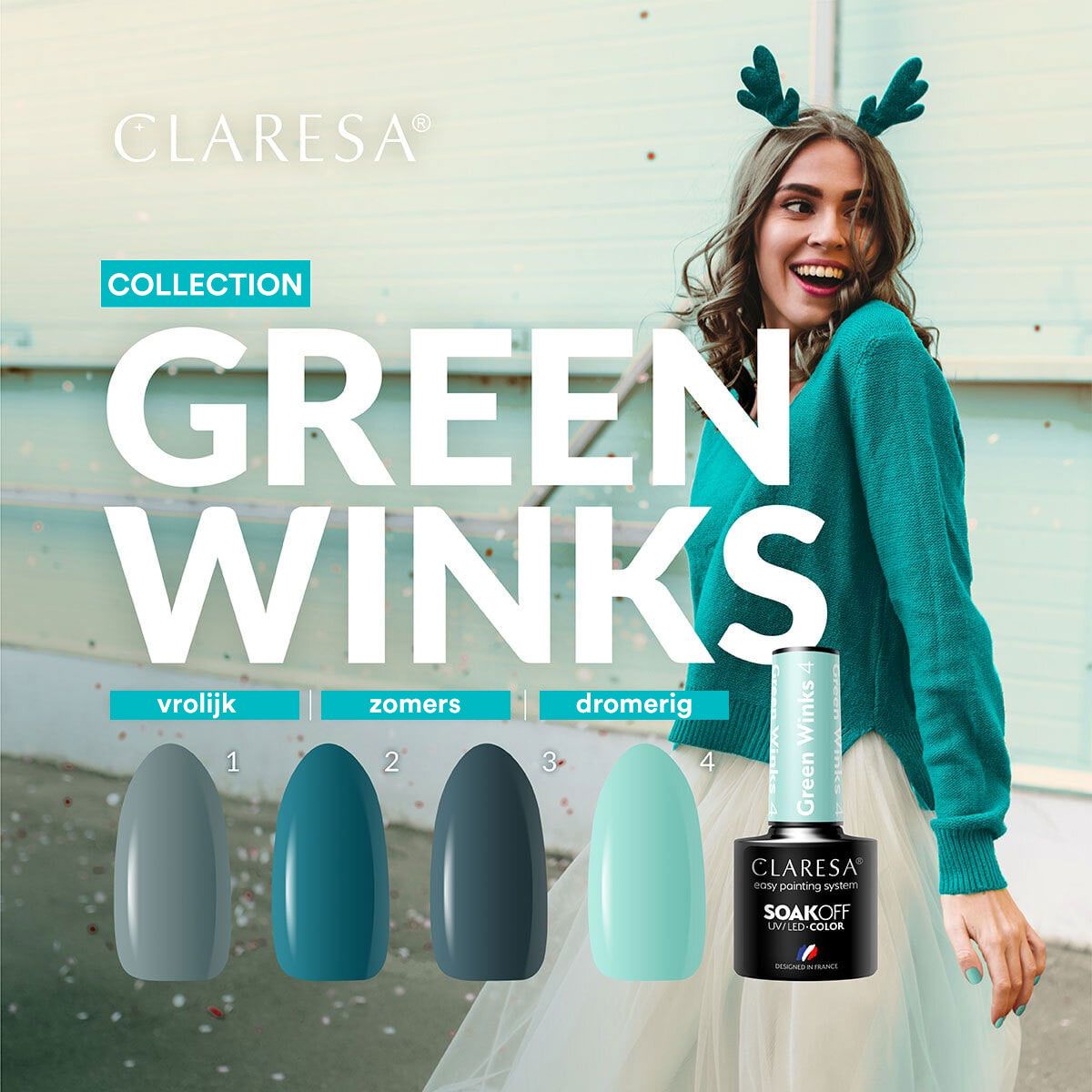 Claresa UV LED Gel Polnesch 5ml Gréng Winks 1