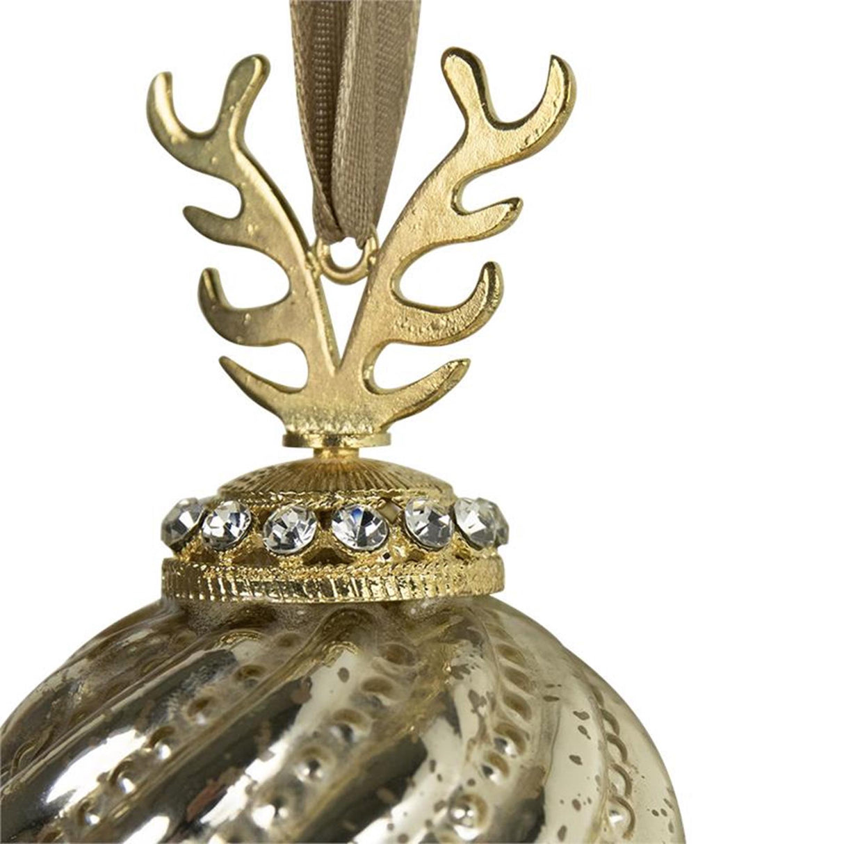 Christmas ball antler glass gold ø8cm