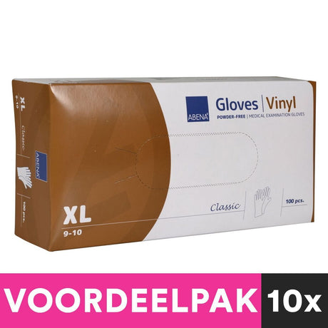 Pre-Coiffeur Pudder-gratis Vinyl Handschuesch Gréisst extra grouss 100 Stécker Wäert Pak