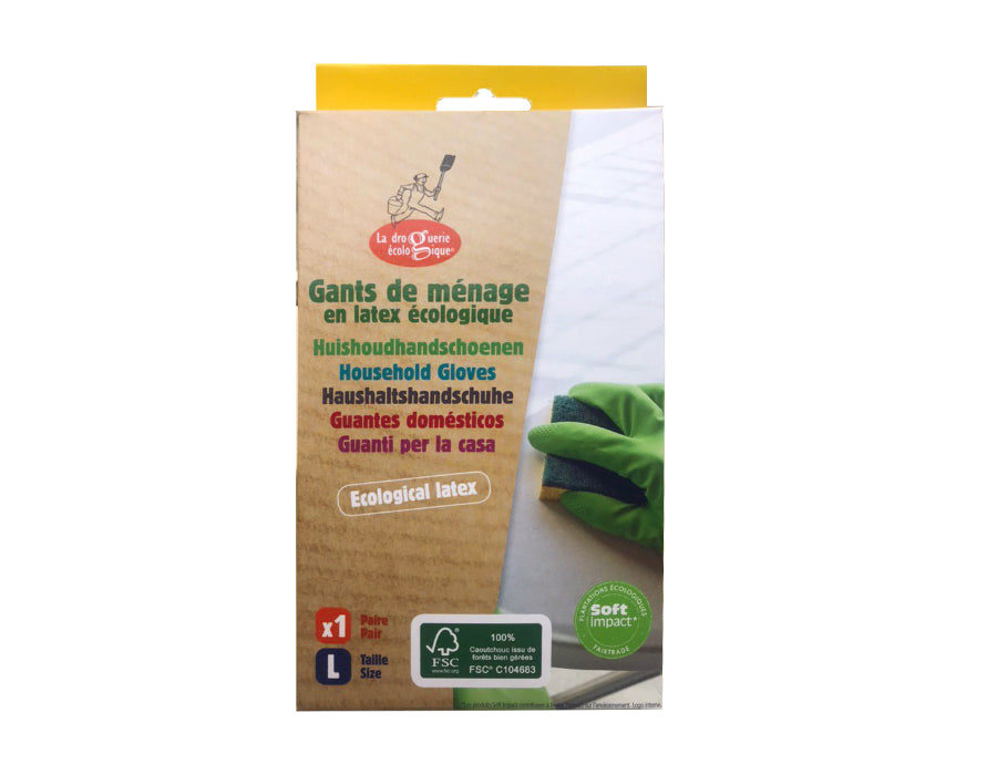 La Droguerie Ecologique Household Gloves Natuurlatex FSC L