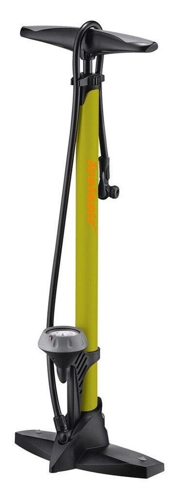 ICETOOLZ 240A451 Bomba de alta presión de acero de la bomba de pie con un medidor de 160 psi amarillo