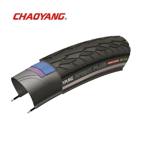 Chaoyang 28x1,75 (47-622) sprint plus czarna tkanina refleksyjna typu crocskin (1,5 mm kevlar-floc+nylon breaker) w211198n