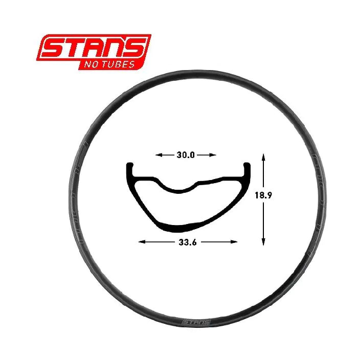 Stans notubes rim flow mk4 29 32h black grey snt