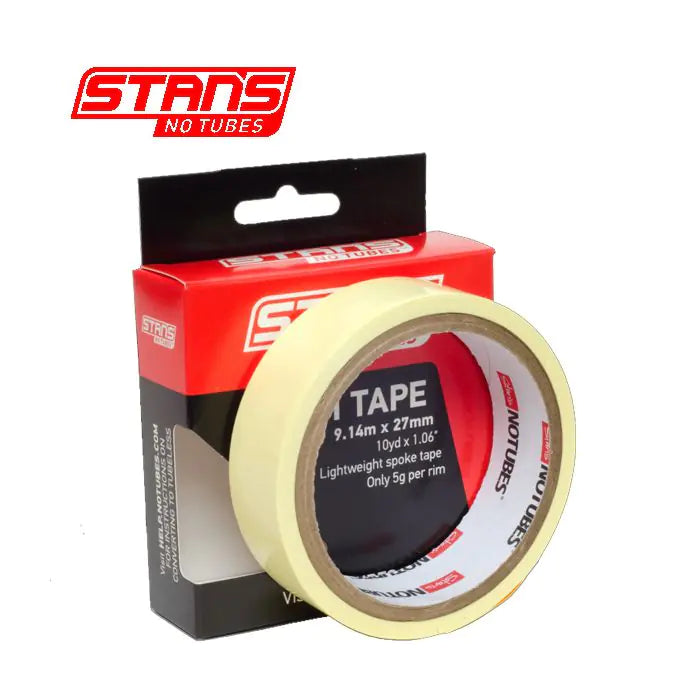 Stans notubes rim tape yellow tape 27 mm wide roll 9 meters (10yd) as0083