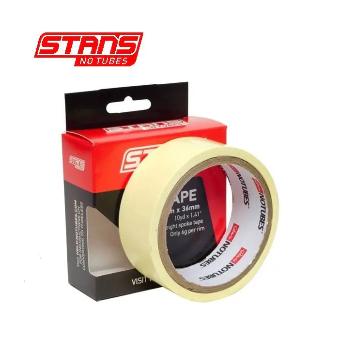 Stans notubes rim tape yellow tape 36 mm wide roll 9 meters (10yd) as0135
