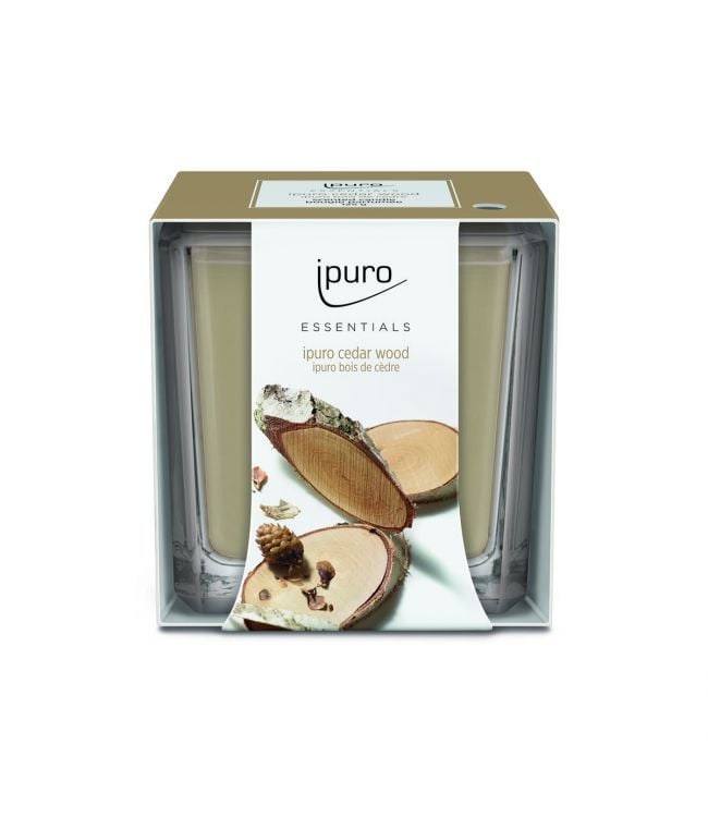 Ipuro perfumado vela de madera de cedro 125gr.