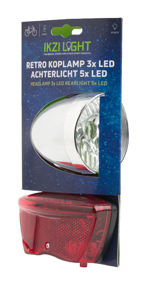 Ikzi Verlichtingset Retro led batterij zilver rood