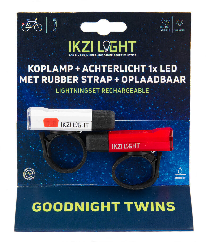 Ikzi IKZI-Light LED set voor+achter Goodnight Twin oplaadbaar