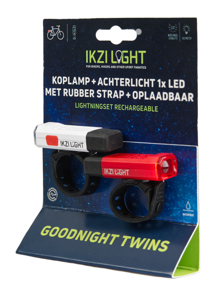 Ikzi IKZI-Light LED set voor+achter Goodnight Twin oplaadbaar